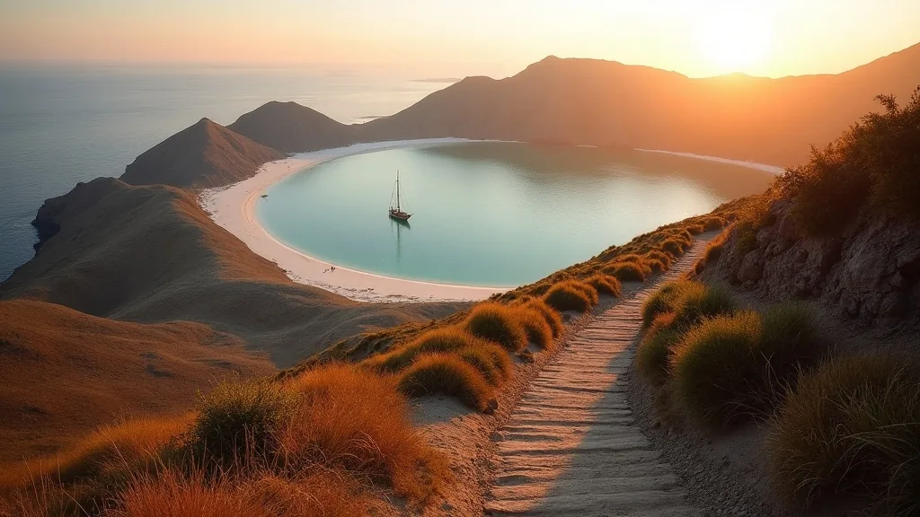 Sunrise over the three bays of Padar Island during day two of a 3 day Komodo trip itinerary